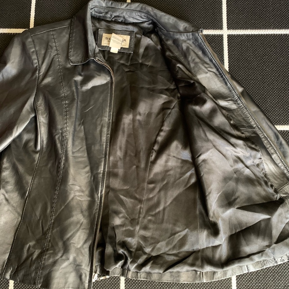 Sonoma Men's Black Leather Jacket - Picture 6 of 11